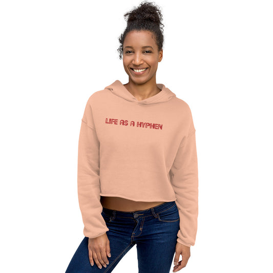 HYPHEN embroidered Crop Hoodie