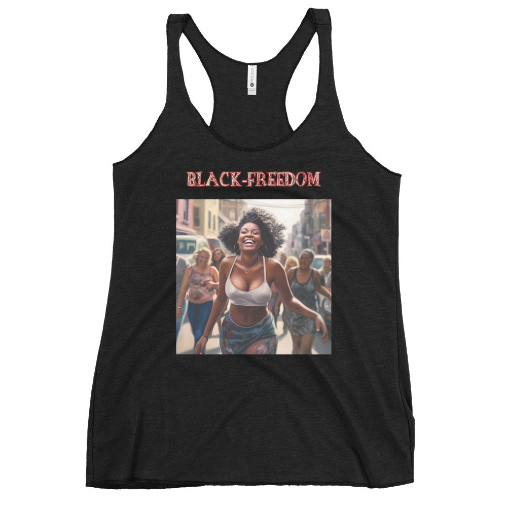 Black Freedom Women's Racerback Tank