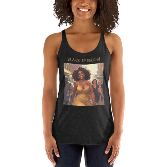 Black Freedom Women's Racerback Tank