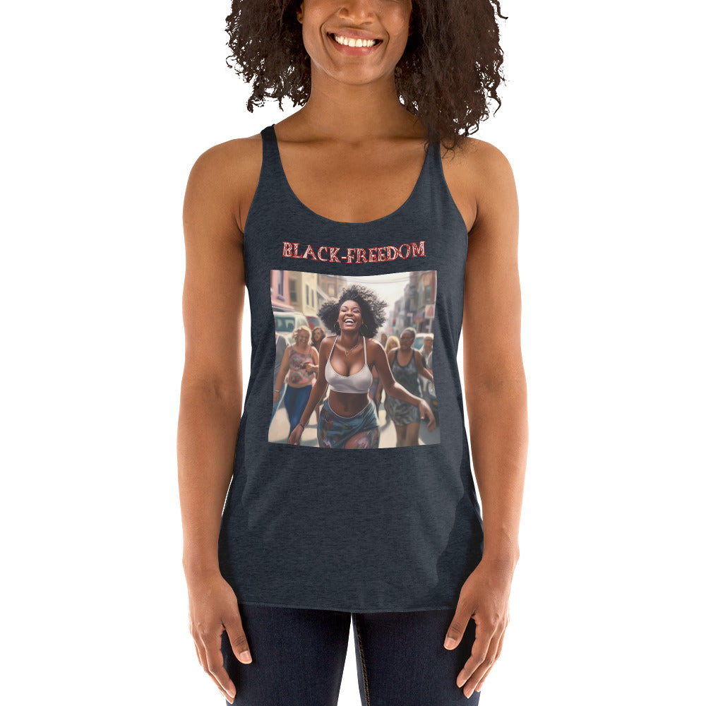 Black Freedom Women's Racerback Tank