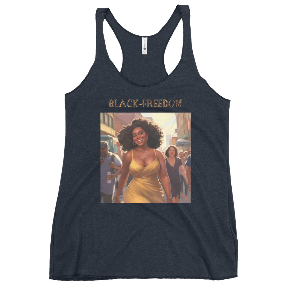 Black Freedom Women's Racerback Tank