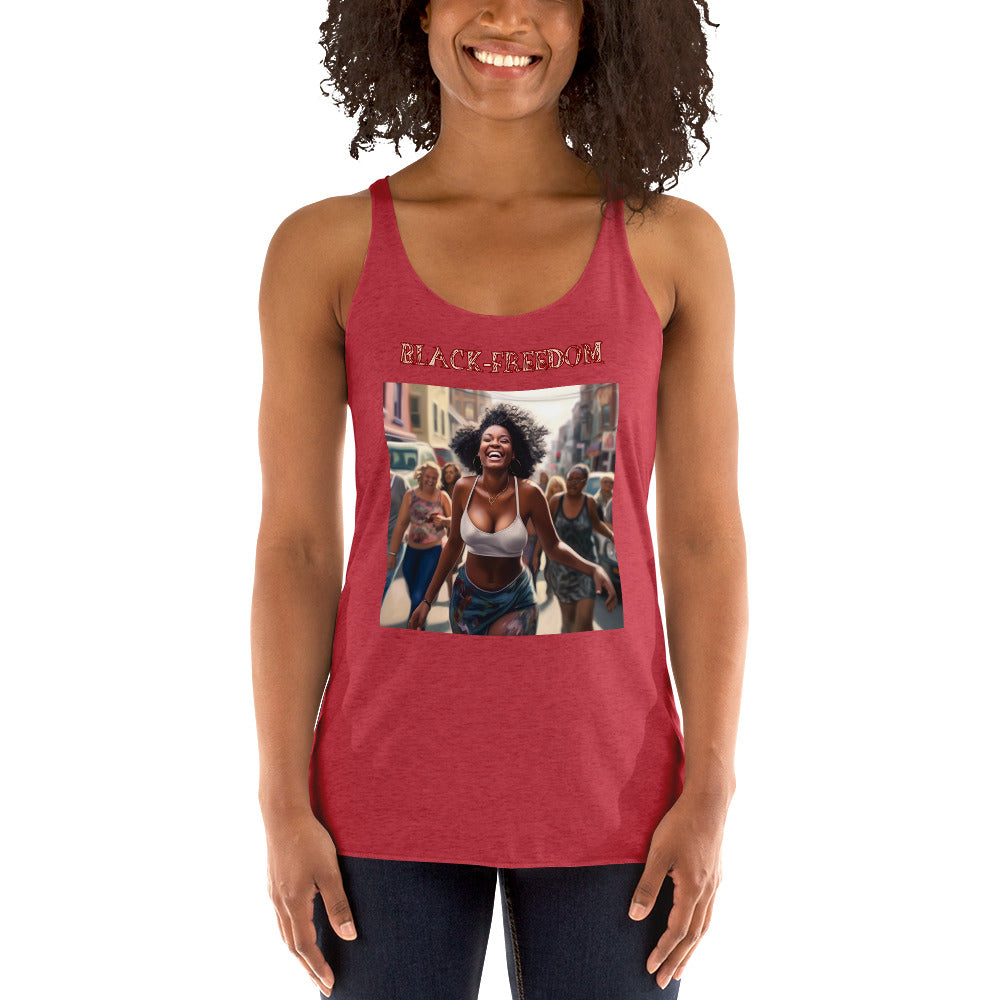 Black Freedom Women's Racerback Tank