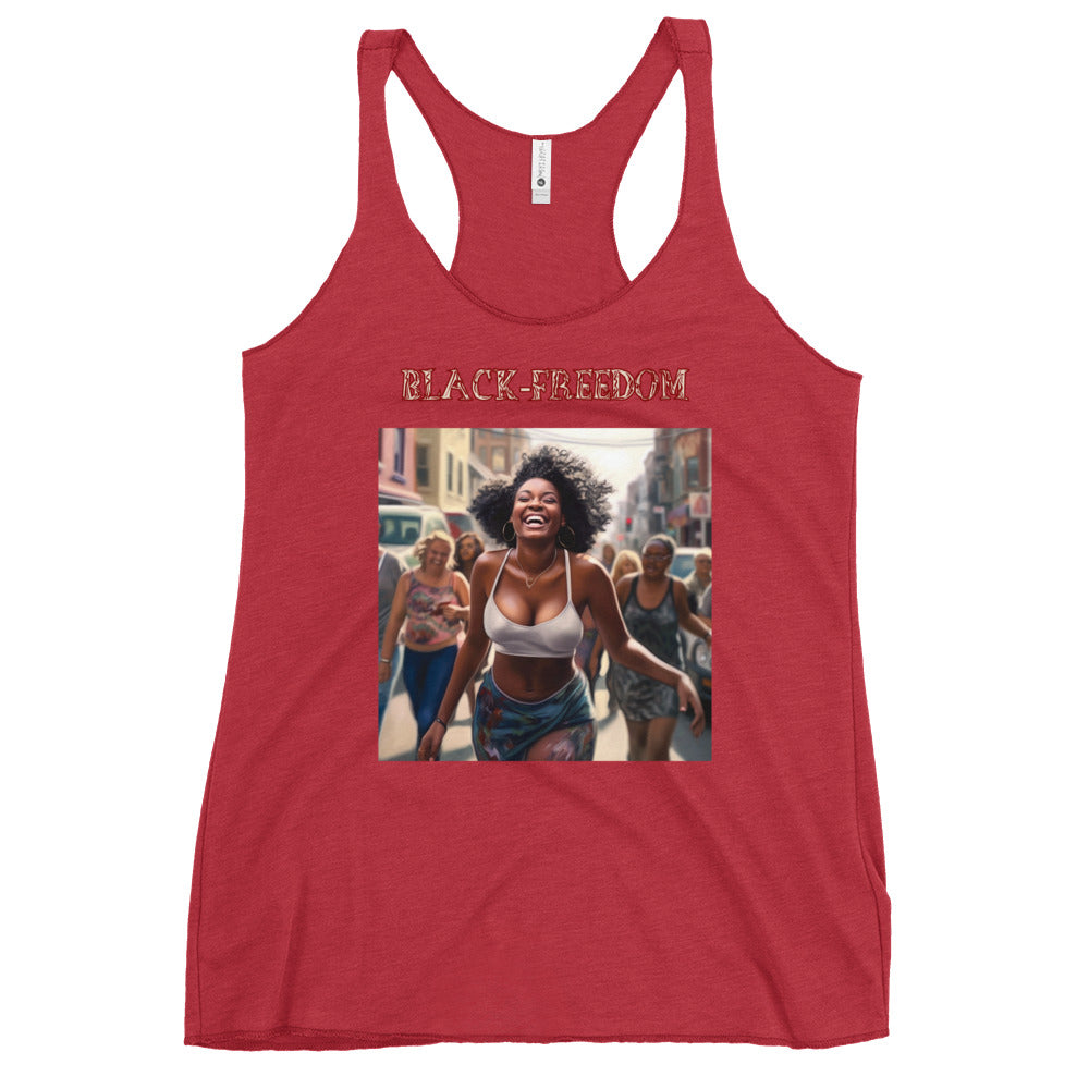 Black Freedom Women's Racerback Tank