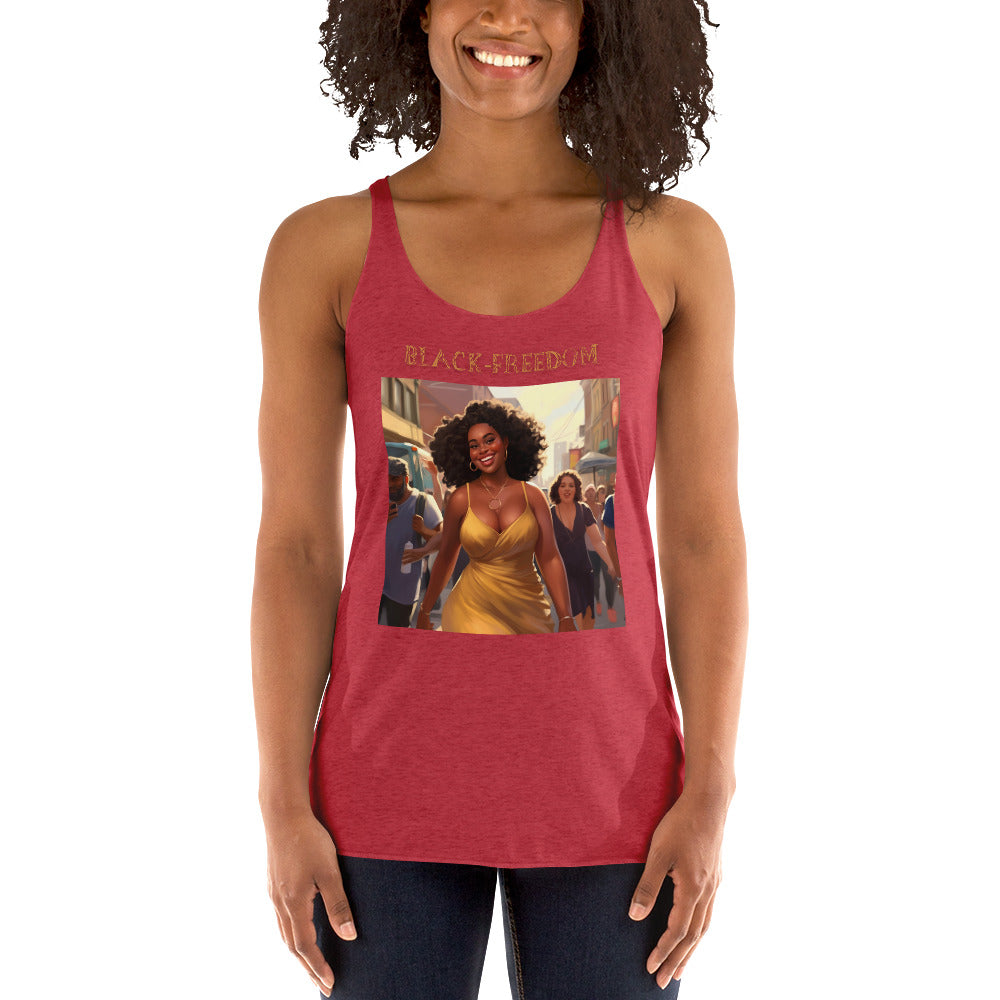 Black Freedom Women's Racerback Tank