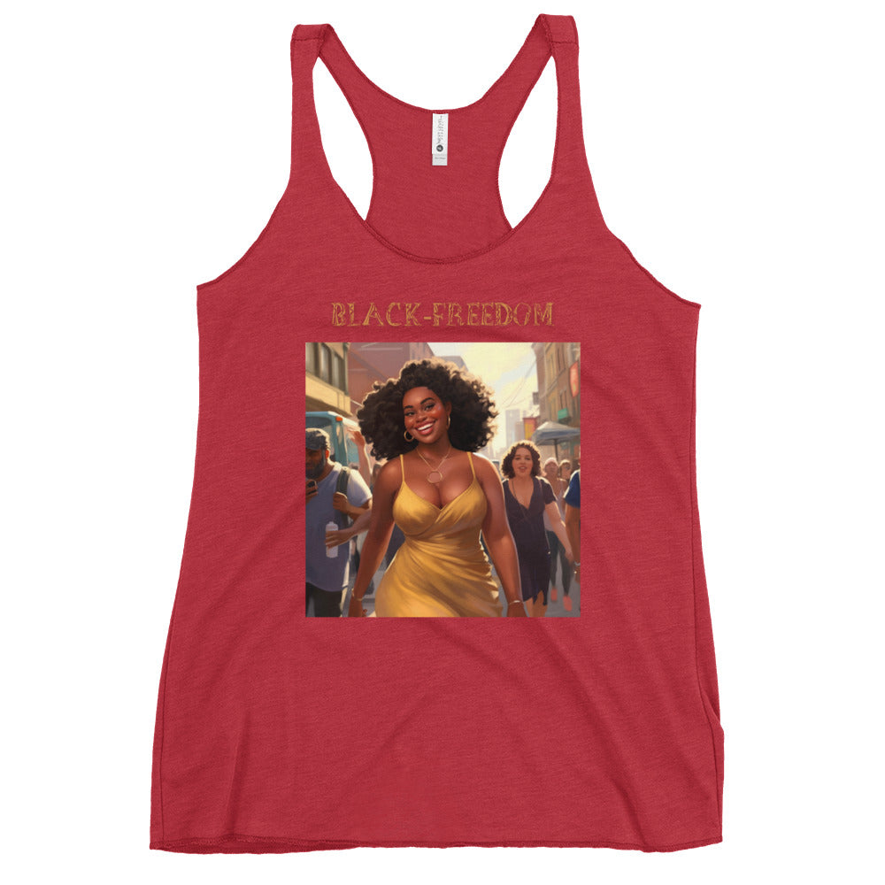 Black Freedom Women's Racerback Tank